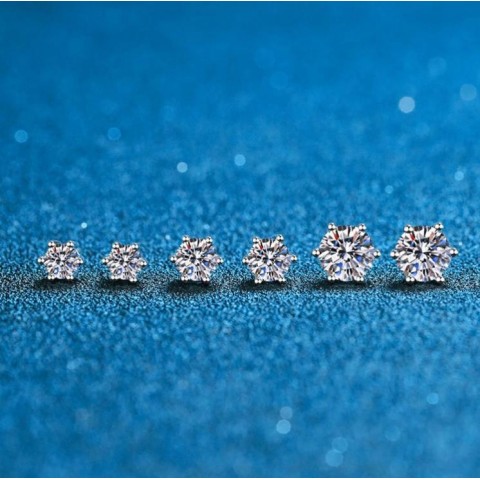 Stud Earrings 2ct Moissanite Sterling Silver for Unisex Anniversary Gift Q250102
