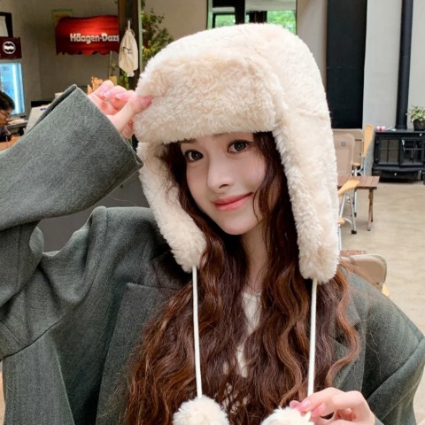 Cozy Winter Trapper Hat for Women - Plush Lei Feng Style Earflap Hat