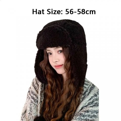 Cozy Winter Trapper Hat for Women - Plush Lei Feng Style Earflap Hat