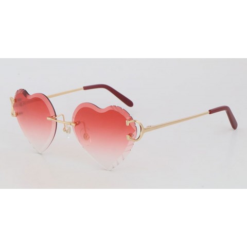 Luxury 18K Gold Frame Sunglasses for Men - UV400 Protection, Rimless Design, Mirrored Lenses