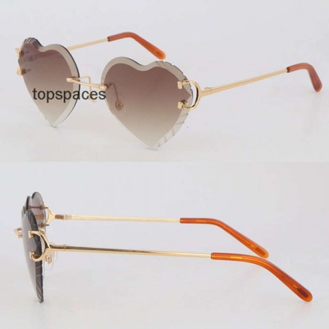 Luxury 18K Gold Frame Sunglasses for Men - UV400 Protection, Rimless Design, Mirrored Lenses