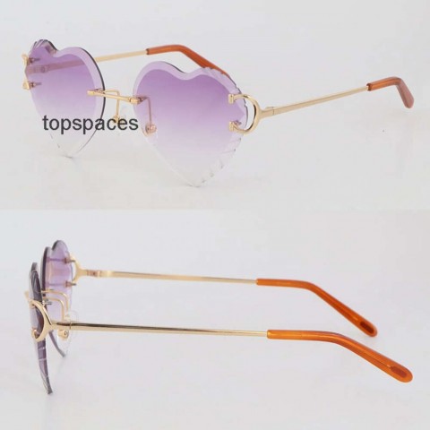 Luxury 18K Gold Frame Sunglasses for Men - UV400 Protection, Rimless Design, Mirrored Lenses