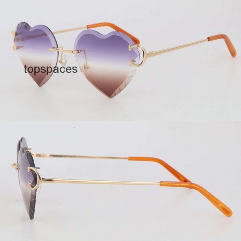 Luxury 18K Gold Frame Sunglasses for Men - UV400 Protection, Rimless Design, Mirrored Lenses