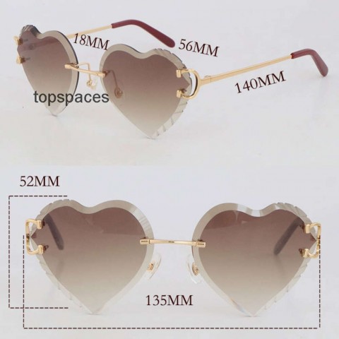 Luxury 18K Gold Frame Sunglasses for Men - UV400 Protection, Rimless Design, Mirrored Lenses