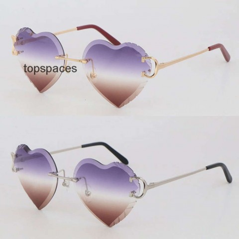 Luxury 18K Gold Frame Sunglasses for Men - UV400 Protection, Rimless Design, Mirrored Lenses