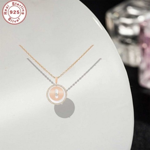 Pure Silver S925 Horseshoe Pendant Necklace for Women - Valentine's Day Gift