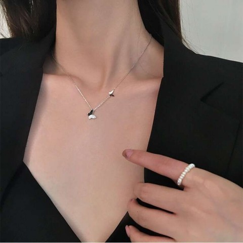 Sparkle Butterfly Dia Inlaid Necklace for Women