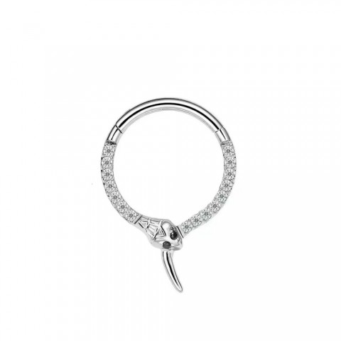 LOVERS' 36mm Snake Head Zirconia Nose Stud Jewelry