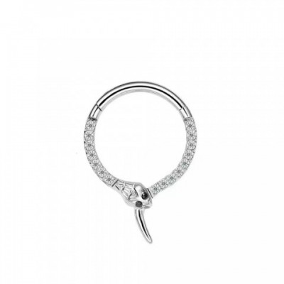 LOVERS' 36mm Snake Head Zirconia Nose Stud Jewelry