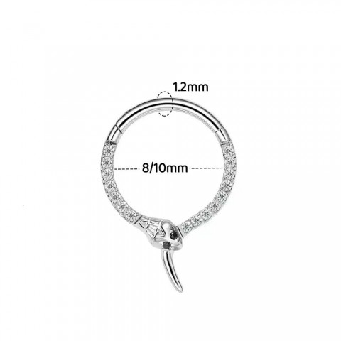 LOVERS' 36mm Snake Head Zirconia Nose Stud Jewelry