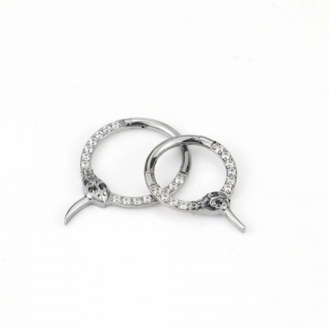 LOVERS' 36mm Snake Head Zirconia Nose Stud Jewelry