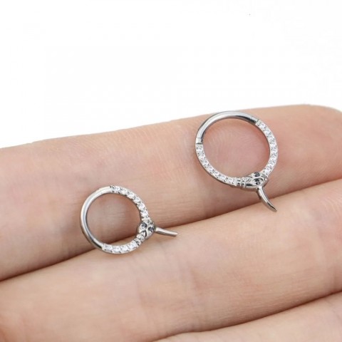 LOVERS' 36mm Snake Head Zirconia Nose Stud Jewelry