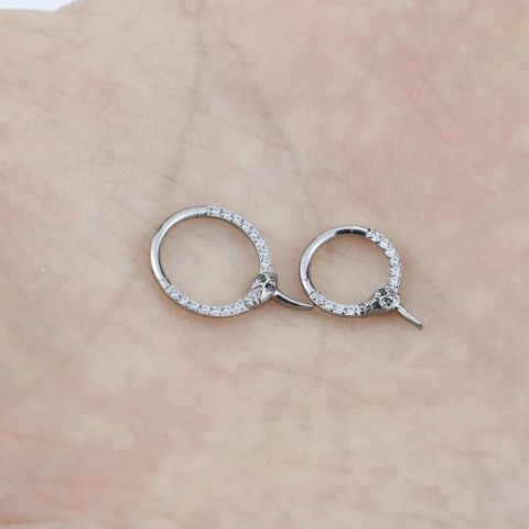 LOVERS' 36mm Snake Head Zirconia Nose Stud Jewelry