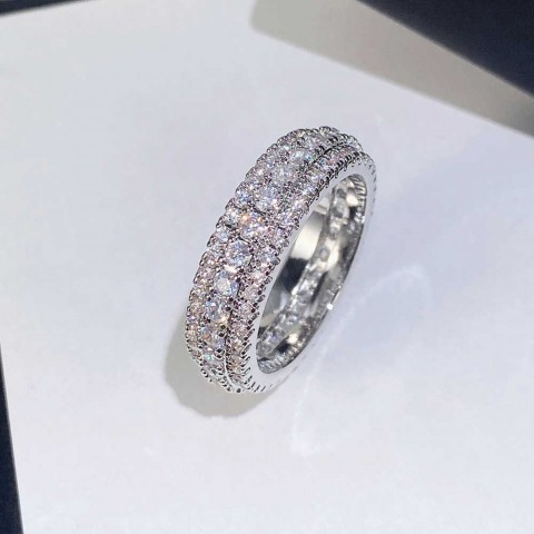 Jinzhi Platinum Black Diamond Band Rings for Women