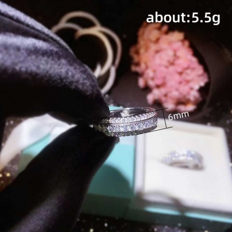 Jinzhi Platinum Black Diamond Band Rings for Women