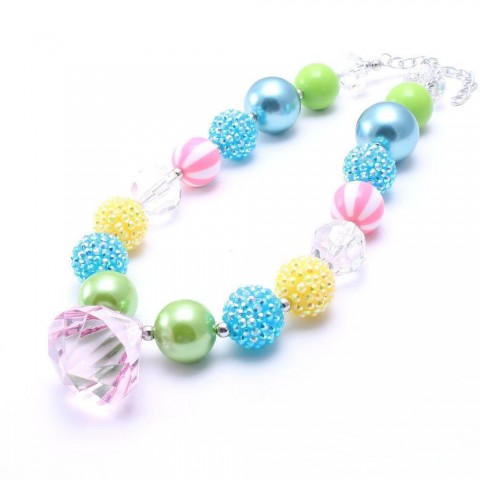 Spring Chunky Beaded Jewelry Set for Girls - Pretty Bubblegum Color