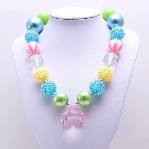 Spring Chunky Beaded Jewelry Set for Girls - Pretty Bubblegum Color