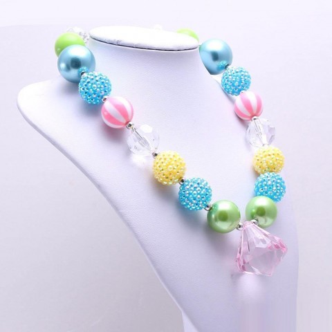 Spring Chunky Beaded Jewelry Set for Girls - Pretty Bubblegum Color