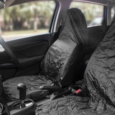 Universal Black Waterproof Car Seat Cover for Front Seats