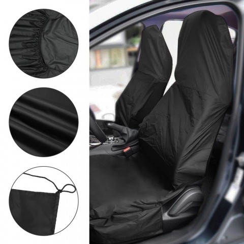 Universal Black Waterproof Car Seat Cover for Front Seats