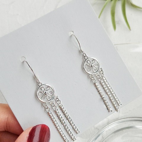 Dream Catcher Needle Net Earrings with Tassels for Women