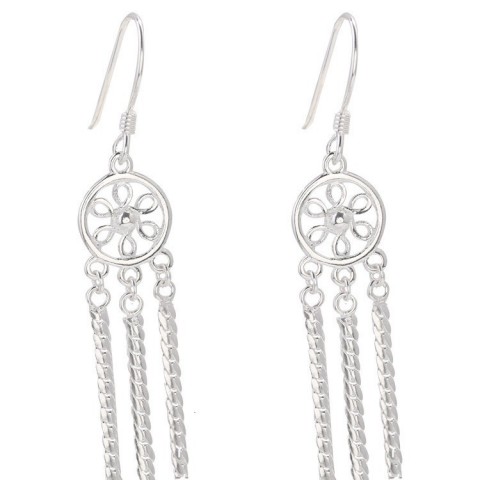 Dream Catcher Needle Net Earrings with Tassels for Women