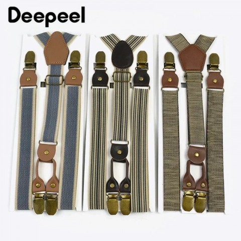 Retro Unisex Suspenders 25cm Wide Strong Clips Male Casual Jockstrap