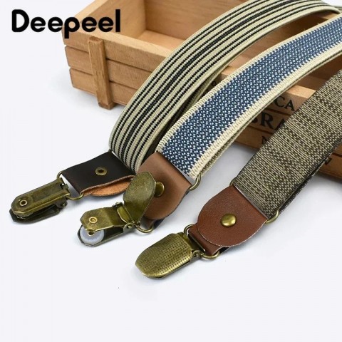 Retro Unisex Suspenders 25cm Wide Strong Clips Male Casual Jockstrap