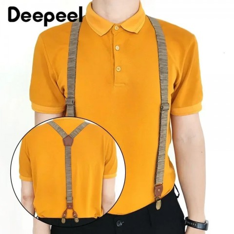 Retro Unisex Suspenders 25cm Wide Strong Clips Male Casual Jockstrap