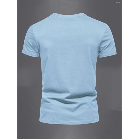 Men's Lightweight Summer T-Shirts, Oversized Cotton Sports Top with Simple Letter Pattern