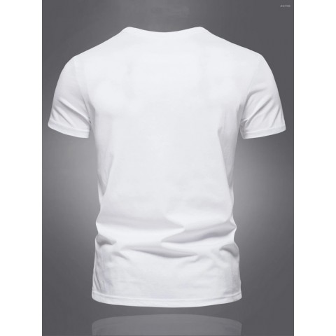 Men's Lightweight Summer T-Shirts, Oversized Cotton Sports Top with Simple Letter Pattern
