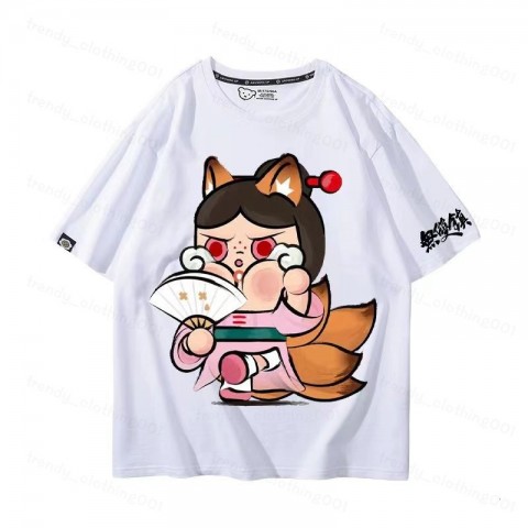 Designer Popmart Labubu Cartoon Print T-Shirts for Men - Breathable 100% Cotton
