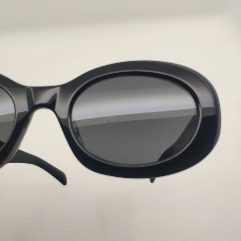 Acetate Vintage Designer Sunglasses for Women - Black Oval Frame