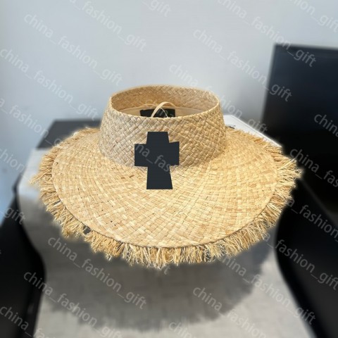 Designer Women's Wide Brim Bucket Hat with Black Cross Pattern