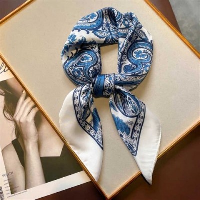 Luxury Flower Print Satin Scarf for Women - Multi-Use Foulard Hijab J230428