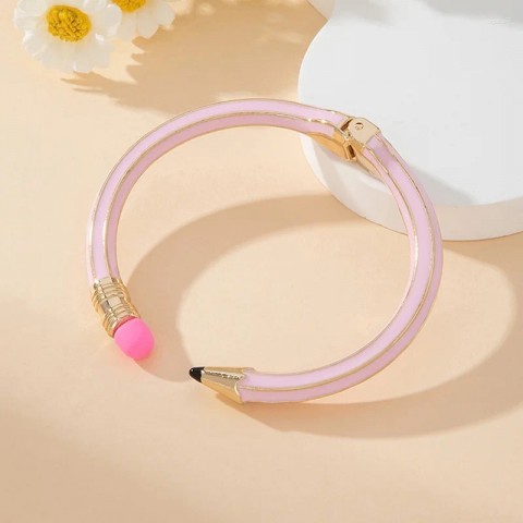 Fashionable Light Luxury Korean Bangles for Women Men - Colorful Pencil Shaped Hand Jewelry