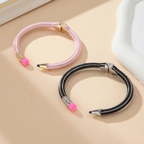 Fashionable Light Luxury Korean Bangles for Women Men - Colorful Pencil Shaped Hand Jewelry