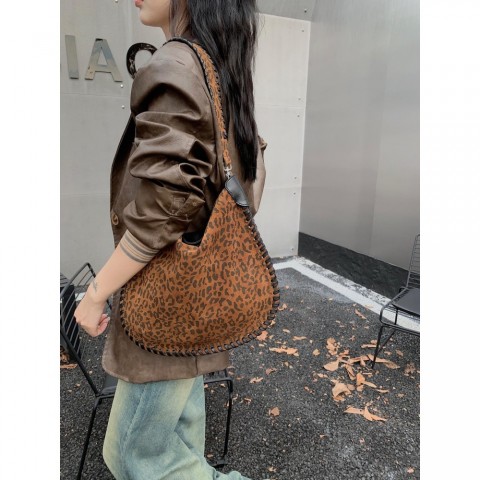 Luxury Vintage French Suede Shoulder Bag For Women