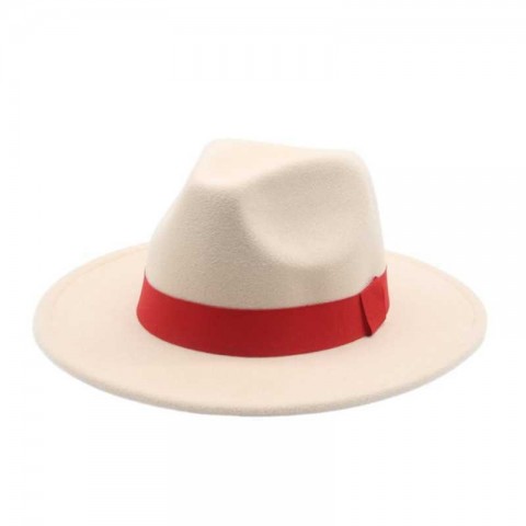 Women's Elegant Wide Brim Fedora Hat with Ribbon Band
