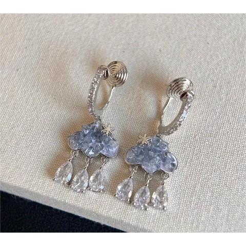 Cloud Drop Crystal Zircon Dangle Earrings for Women - Bohemian Vintage Party Jewelry