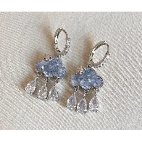 Cloud Drop Crystal Zircon Dangle Earrings for Women - Bohemian Vintage Party Jewelry