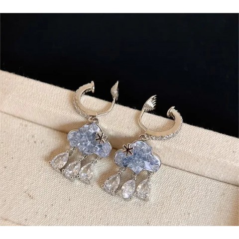 Cloud Drop Crystal Zircon Dangle Earrings for Women - Bohemian Vintage Party Jewelry