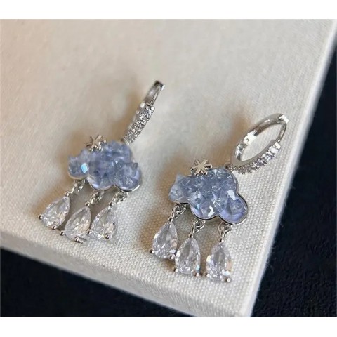 Cloud Drop Crystal Zircon Dangle Earrings for Women - Bohemian Vintage Party Jewelry
