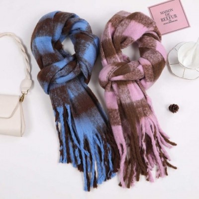 Yushuxin Women's Versatile Winter Warm Black and White Checkered Scarf W240927