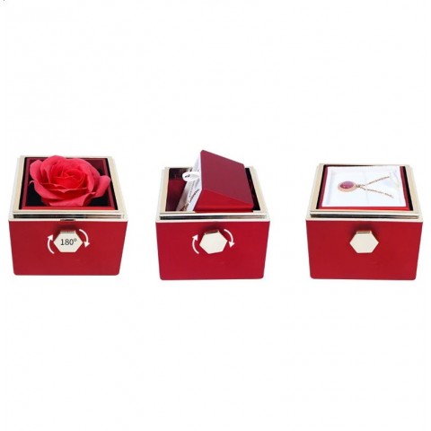 100 Languages "I Love You" Necklace with Rotating Rose Box - Romantic Gift for Women