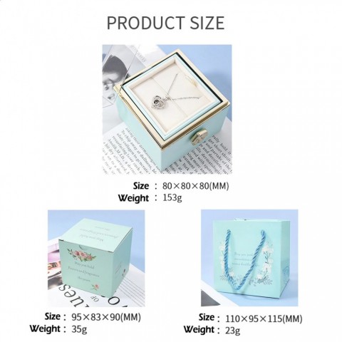 100 Languages "I Love You" Necklace with Rotating Rose Box - Romantic Gift for Women
