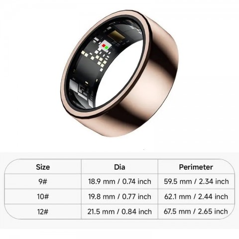 Smart Waterproof Health Monitor Ring for Men Women with Heart Rate & Blood Oxygen Tracker