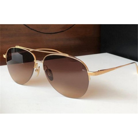 Vintage Pilot Titanium Half-Frame Sunglasses UV400 Protection for Men
