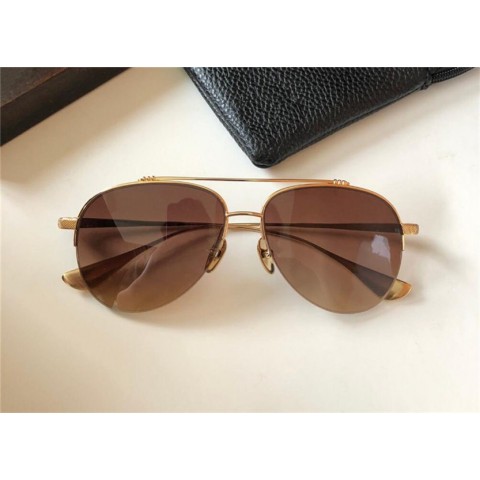 Vintage Pilot Titanium Half-Frame Sunglasses UV400 Protection for Men