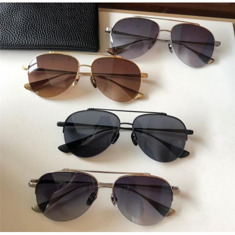 Vintage Pilot Titanium Half-Frame Sunglasses UV400 Protection for Men